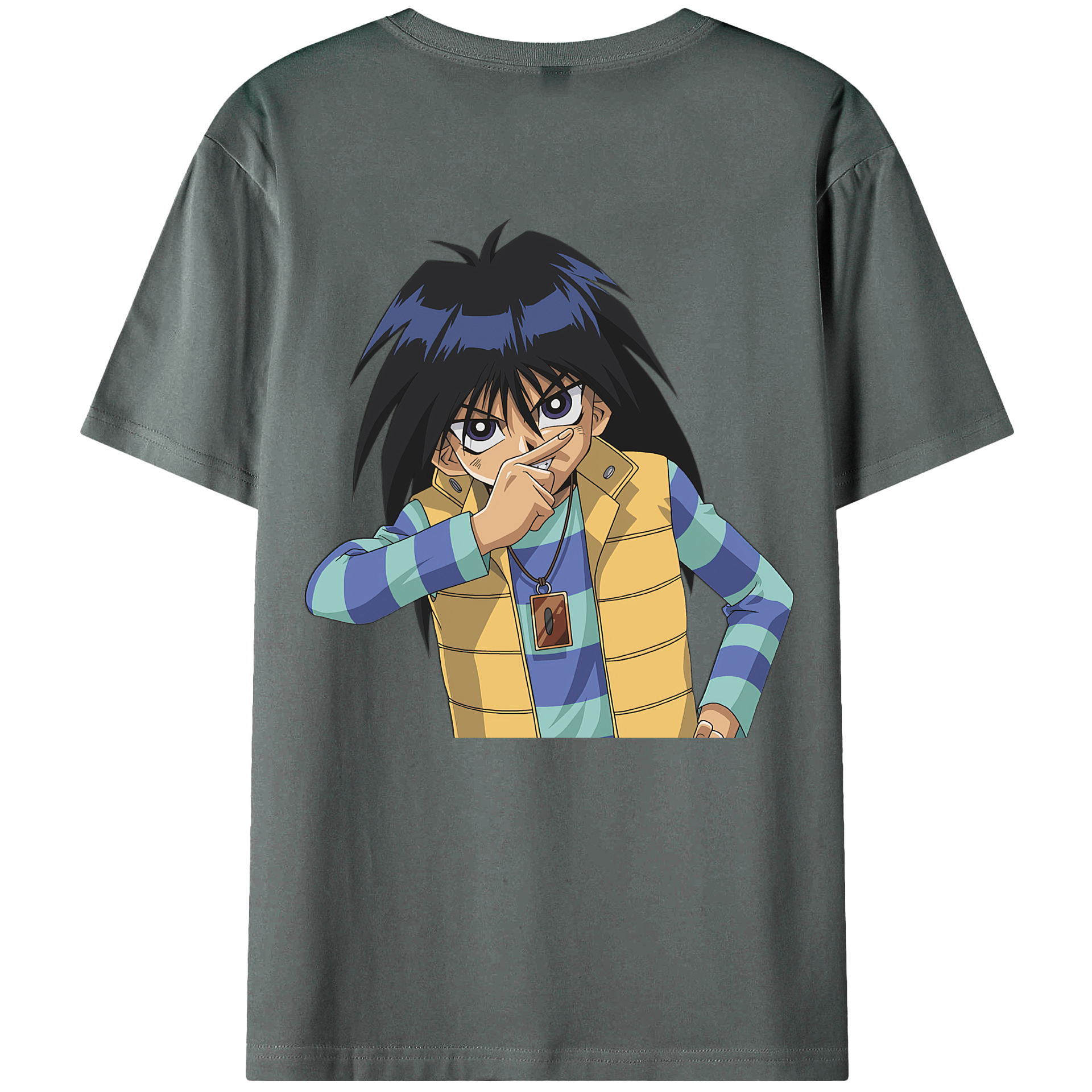 （画像用） 遊☆戯☆王 Yu-Gi-Oh! 綿100％ メンズ半袖Tシャツ（バックプリント） 通気性